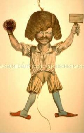 Der Abgeordnete der Frankfurter Nationalversammlung Moriz Mohl als Hampelmann - Karikatur aus der Mappe "Michels Märzerrungenschaften"