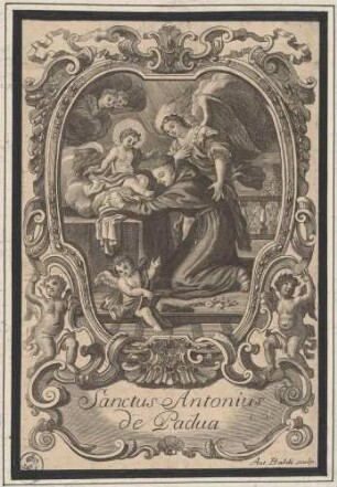 Der heilige Antonius von Padua mit dem Jesuskind und Engeln