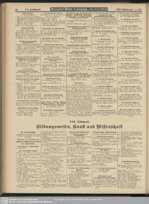VII. Abschnitt. Bildungswesen, Kunst und Wissenschaft