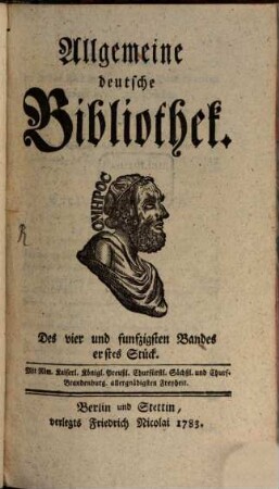 Allgemeine deutsche Bibliothek. 54. 1783