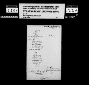 Schuldenwesen der Stiftungspflege bzw. Kirchengemeinde Gammesfeld