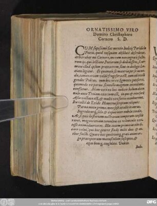 Ornatissimo Viro Domino Christophoro Cornero S. D.