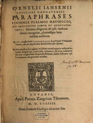Paraphrases in omnes Psalmos Davidicos