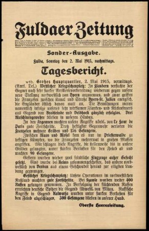 Ausgabe vom Sonntag, den 02. Mai 1915.