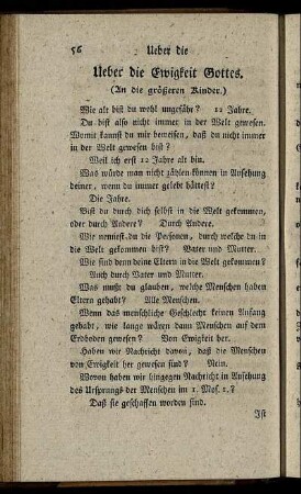 Ueber die Ewigkeit Gottes.