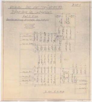 Villa von der Heydt, Berlin-Tiergarten Umbau: Trägerlage über dem Dachgeschoss 1:100