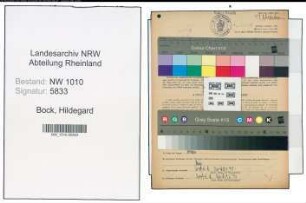 Entnazifizierung Hildegard Bock , geb. 16.05.1921 (Aerztin)