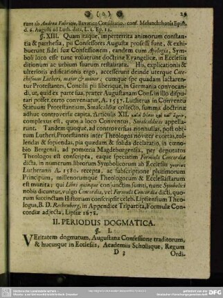 II. Periodus Dogmatica