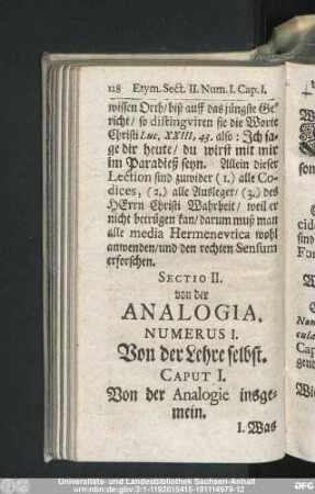 Caput I. Von der Analogie insgemein.