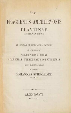 De fragmentis Amphitruonis Plautinae, [1]