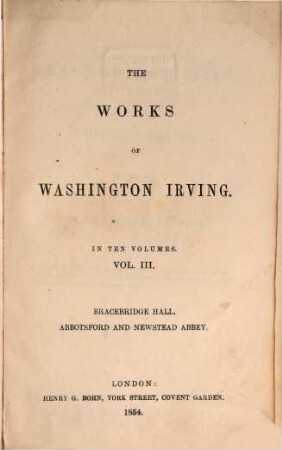 The works of Washington Irving. III