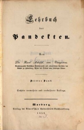 Lehrbuch der Pandekten, 3