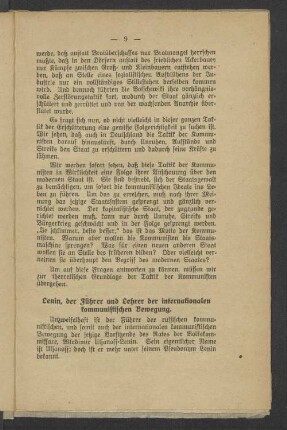 Lenin, der Führer und Lehrer der internationalen kommunistischen Bewegung.