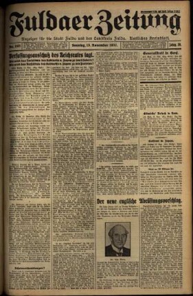 Erste Ausgabe vom Sonntag, den 13. November 1932.