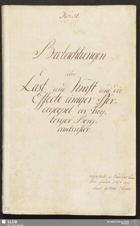 Beobachtungen über Last und Kraft und die Effecte einiger Pferdegoepel der Freyberger Bergamtsrefier - 17.7109 4.