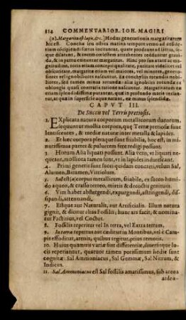 Caput III. De Succis vel Terris pretiosis.