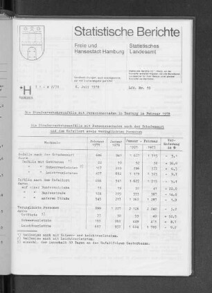 Die Straßenverkehrsunfälle mit Personenschaden in Hamburg im Februar 1978 : Lfd. Nr. 19
