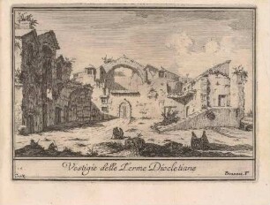 Vestigie delle Terme Diocletiane (Die Diokletiansthermen in Rom), Illustration in: Pietro Rossini: Il Mercurio errante delle grandezze di Roma, Rom 1750