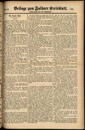 Zweite Ausgabe vom Donnerstag, den 27. September 1900.