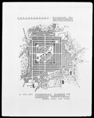 Grundriss des Stadtkerns (Bebauungsplan) von Freudenstadt