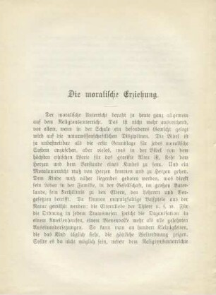 Die moralische Erziehung