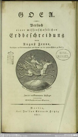 Goea : Versuch einer wissenschaftlichen Erdbeschreibung; Mit Kupfern und Karten