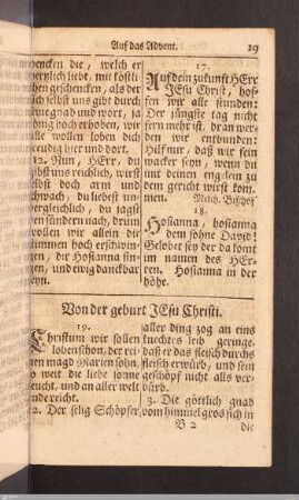 Von der Geburt Jesu Christi.
