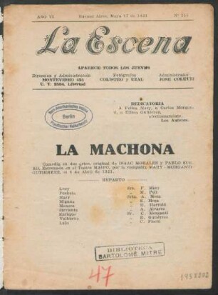 La machona : comedia en dos actos