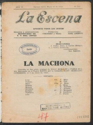 La machona : comedia en dos actos