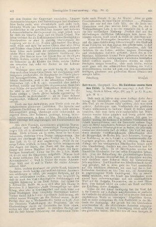 434-435 [Rezension] Behrmann, Geo., Die Gleichnisse unseres Herrn Jesu Christi. In Bibelstunden ausgelegt. 2. Aufl