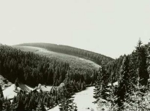 Sankt Joachimsthal (Jáchymov), Himmelskrone Stollen, Huthaus, talabwärts gesehen