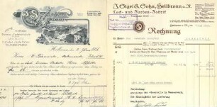 Rechnung der Lack- und Farbenfabrik J. Sigel & Sohn mit Firmenansicht [Paulinenstraße 16]