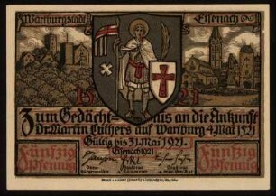 Fünfzig Pfennig Wartburgstadt Eisenach