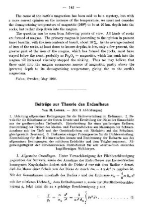 Beiträge zur Theorie des Erdaufbaus