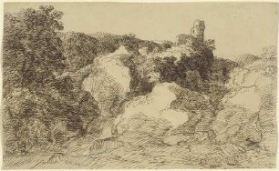 Felsige Landschaft mit Burgruine