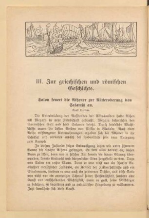 III. Zur griechischen und römischen Geschichte