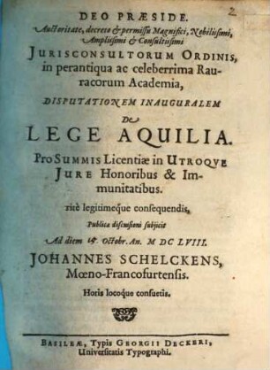 Disp. inaug. de lege Aquilia