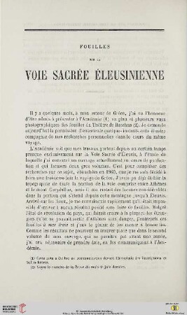 N.S. 10.1864: Fouilles sur la voie sacrée éleusinienne