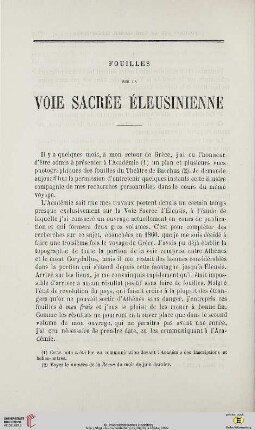 N.S. 10.1864: Fouilles sur la voie sacrée éleusinienne