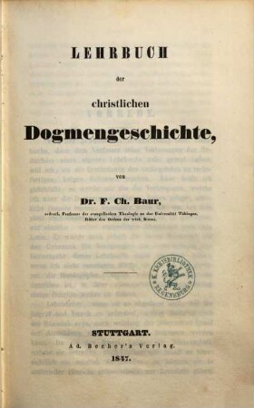 Lehrbuch der christlichen Dogmengeschichte