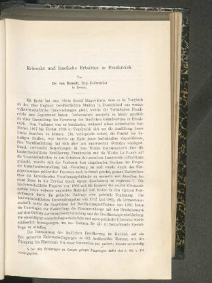 Erbrecht und ländliche Erbsitten in Frankreich