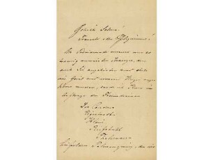 Originalbrief von Malvina Schnorr von Carolsfeld, geb. Garrigues, an Alwine Schroedters Tochter Selma