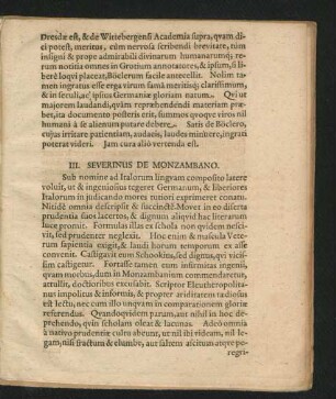 III. Severinus De Monzambano.