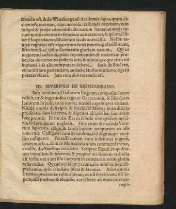 III. Severinus De Monzambano.