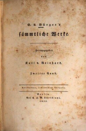 G. A. Bürger's sämmtliche Werke. 2, Gedichte ; 2. Theil