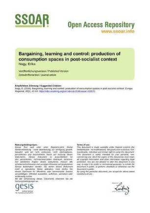 Bargaining, learning and control: production of consumption spaces in post-socialist context
