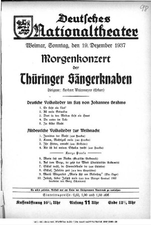 Morgenkonzert der Thüringer Sängerknaben