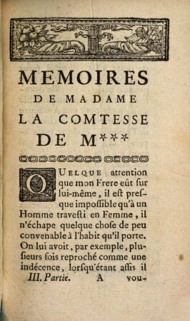 Les Memoires Et Avantures De La Comtesse de M***. 3