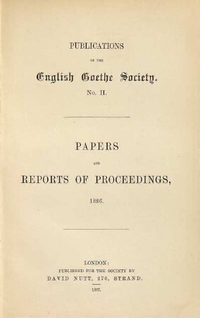 Publications of the English Goethe Society, 2