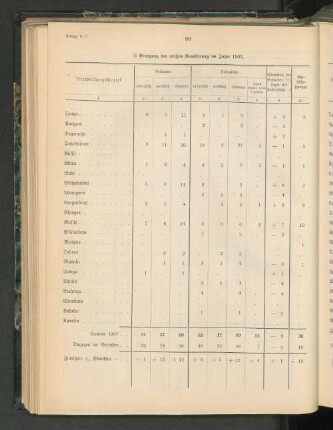 f) Bewegung der weißen Bevölkerung im Jahre 1907.